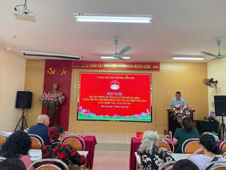 Phường Kim Liên tuyên truyền dự thảo Luật Thủ đô (sửa đổi) và pháp luật về tiếp công dân, khiếu nại, tố cáo- Ảnh 1.