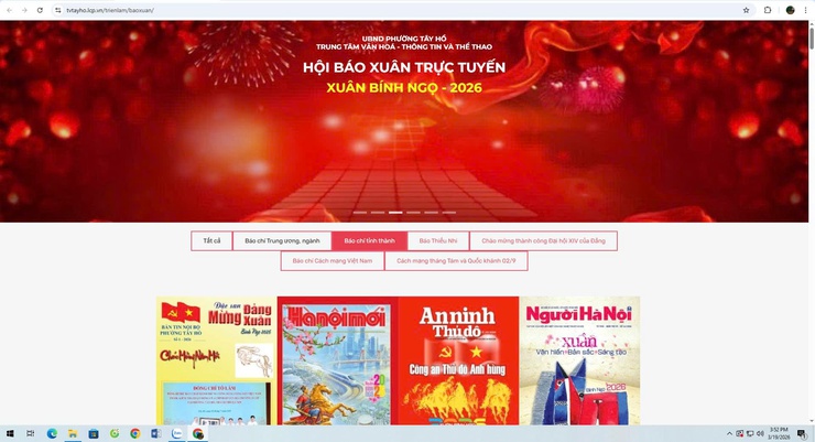 Phường Tây Hồ triển lãm báo xuân trực tuyến: Đánh thức văn hóa đọc trong kỷ nguyên số- Ảnh 1.