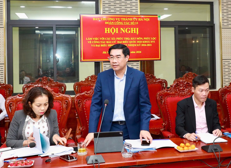 Phó Chủ tịch UBND Thành phố Nguyễn Mạnh Quyền kiểm tra công tác chuẩn bị bầu cử tại 3 xã Phúc Thọ, Phúc Lộc, Hát Môn- Ảnh 4.