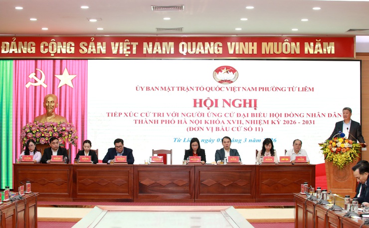 Ứng cử viên đại biểu HĐND thành phố Hà Nội - Đơn vị số 11 tiếp xúc cử tri vận động bầu cử- Ảnh 9.