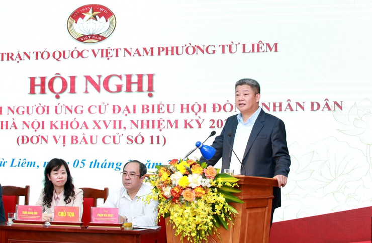 Ứng cử viên đại biểu HĐND thành phố Hà Nội - Đơn vị số 11 tiếp xúc cử tri vận động bầu cử- Ảnh 8.