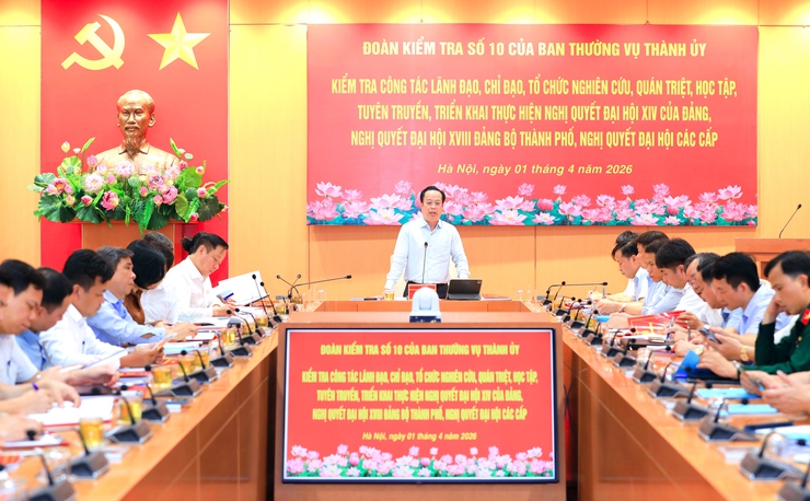 Đoàn kiểm tra số 10 của Ban Thường vụ Thành ủy Hà Nội làm việc với xã Phúc Sơn và Hồng Sơn- Ảnh 5.