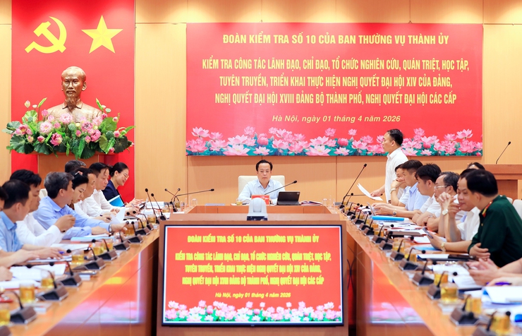 Đoàn kiểm tra số 10 của Ban Thường vụ Thành ủy Hà Nội làm việc với xã Phúc Sơn và Hồng Sơn- Ảnh 1.