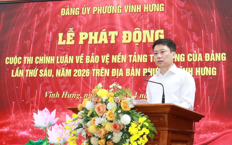 Phường Vĩnh Hưng phát động Cuộc thi chính luận về bảo vệ nền tảng tư tưởng của Đảng lần thứ Sáu- Ảnh 2.