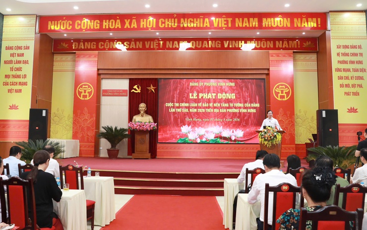 Phường Vĩnh Hưng phát động Cuộc thi chính luận về bảo vệ nền tảng tư tưởng của Đảng lần thứ Sáu- Ảnh 3.