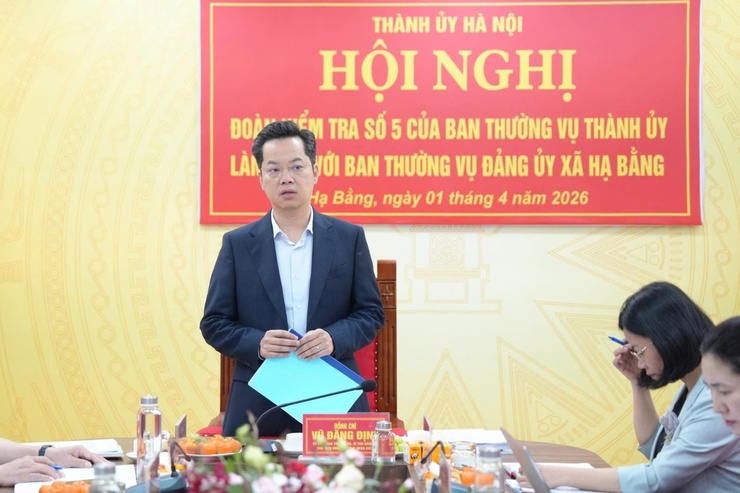 Đoàn Kiểm tra của Ban Thường vụ Thành ủy Hà Nội làm việc với Đảng ủy xã Hạ Bằng- Ảnh 4.