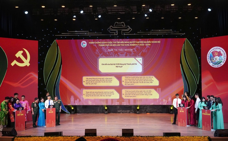 Đổi mới tuyên truyền Nghị quyết Đại hội XVIII: Sôi nổi vòng chung khảo cuộc thi tìm hiểu toàn thành phố Hà Nội- Ảnh 5.
