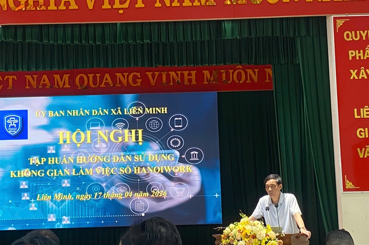 UBND xã Liên Minh tập huấn sử dụng Không gian làm việc số (HanoiWork) thúc đẩy chuyển đổi số- Ảnh 2.
