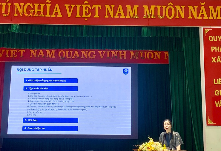 UBND xã Liên Minh tập huấn sử dụng Không gian làm việc số (HanoiWork) thúc đẩy chuyển đổi số- Ảnh 3.