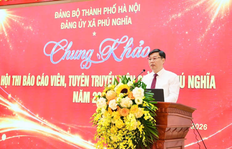 Chung khảo Hội thi “Báo cáo viên, tuyên truyền viên giỏi” xã Phú Nghĩa- Ảnh 2.