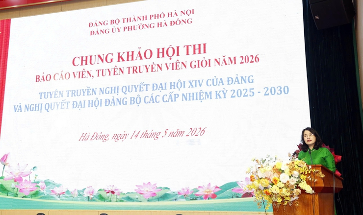 Chung khảo Hội thi Báo cáo viên, tuyên truyền viên giỏi phường Hà Đông- Ảnh 8.