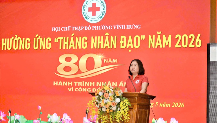 Hội Chữ thập đỏ phường Vĩnh Hưng hưởng ứng Tháng nhân đạo năm 2026- Ảnh 1.
