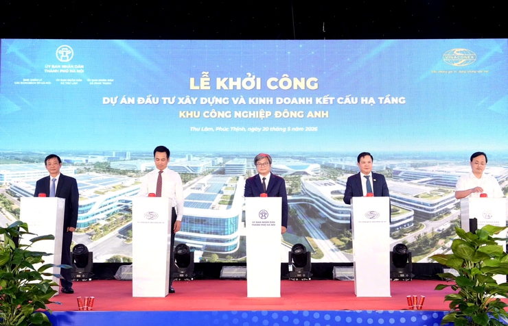 Khởi công Dự án đầu tư xây dựng và kinh doanh kết cấu hạ tầng Khu công nghiệp Đông Anh- Ảnh 1.