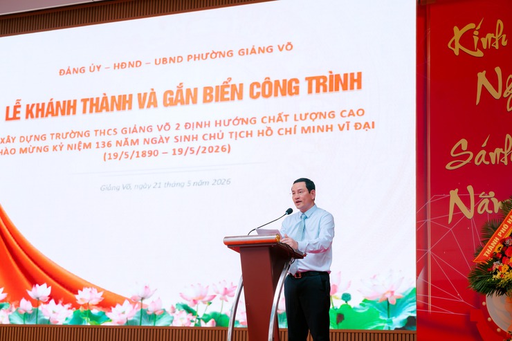 Khánh thành, gắn biển công trình Trường THCS Giảng Võ 2 định hướng chất lượng cao- Ảnh 3.