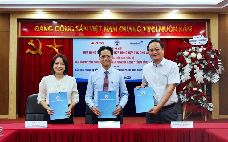 Ký kết Hợp đồng hợp tác cho vay và tín dụng đối với Dự án Đầu tư xây dựng hạ tầng kỹ thuật cụm Công nghiệp làng nghề Ngọc Mỹ - Thạch Thán- Ảnh 1.
