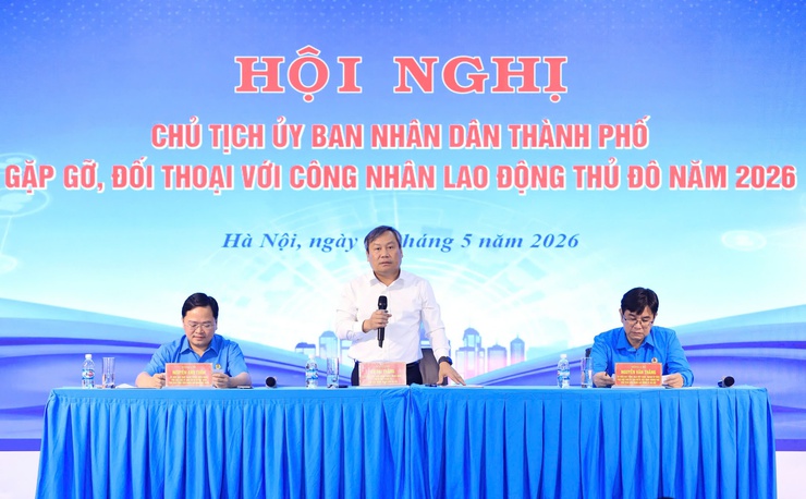 Chủ tịch UBND Thành phố Vũ Đại Thắng gặp gỡ, đối thoại với công nhân lao động Thủ đô năm 2026- Ảnh 5.