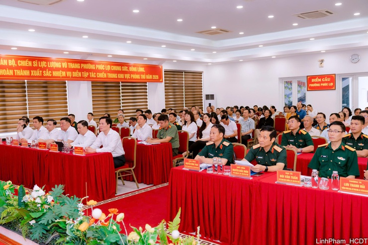 Phường Phúc Lợi tổng kết thành công diễn tập tác chiến trong khu vực phòng thủ năm 2026- Ảnh 2.