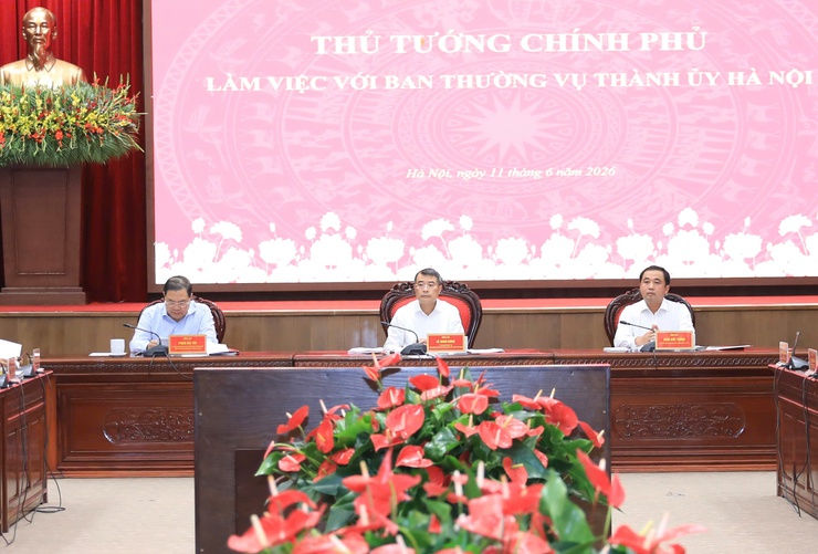 Thủ tướng Chính phủ Lê Minh Hưng làm việc với Ban Thường vụ Thành ủy Hà Nội- Ảnh 2.