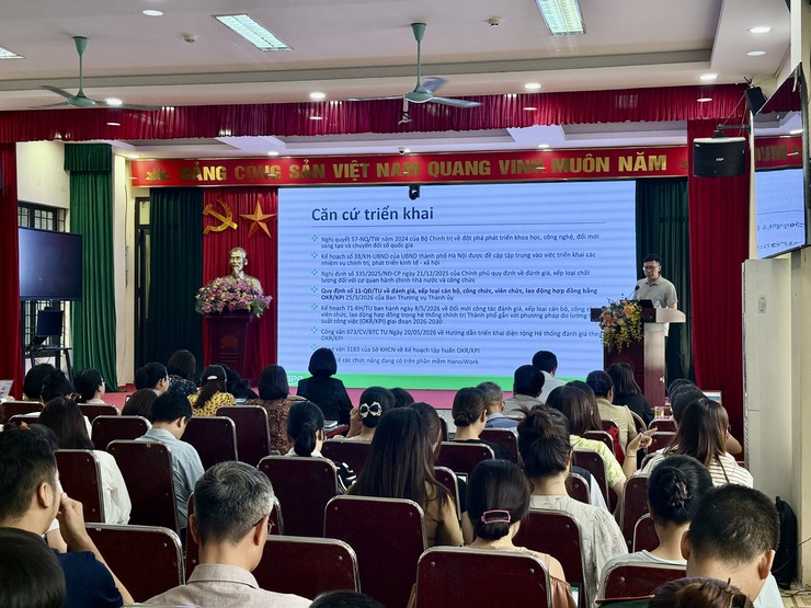 Phường Tây Mỗ tập huấn ứng dụng đánh giá cán bộ qua hệ thống OKR/KPI trên HanoiWork- Ảnh 3.