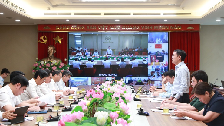 Giao ban tiến độ triển khai công tác giải phóng mặt bằng các dự án trọng điểm trên địa bàn Thành phố- Ảnh 1.