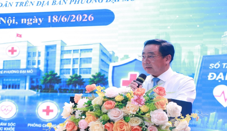 Phường Đại Mỗ ra mắt "Sổ tay Đại Mỗ Số" thúc đẩy chuyển đổi số trong chăm sóc sức khỏe người dân- Ảnh 2.
