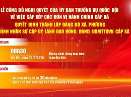 Lễ công bố các Nghị quyết và Quyết định về việc triển khai tổ chức đơn vị hành chính cấp xã