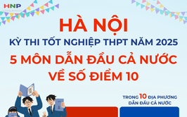 Kỳ thi tốt nghiệp THPT năm 2025: Hà Nội đứng đầu cả nước với gần 1.600 điểm 10
