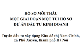 Phê duyệt hồ sơ mời thầu Dự án đầu tư xây dựng Khu đô thị Nam Chính, xã Phú Xuyên