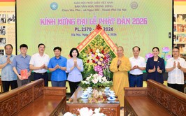 Đồng chí Phùng Thị Hồng Hà thăm, chúc mừng Ban Văn hóa Trung ương Giáo hội Phật giáo Việt Nam