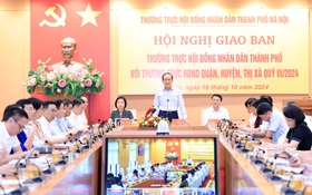 Giao ban Thường trực HĐND Thành phố với Thường trực HĐND quận, huyện, thị xã quý III/2024