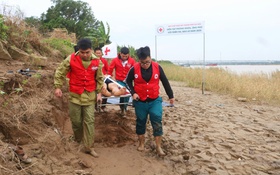 Hội Chữ thập đỏ thành phố Hà Nội diễn tập phòng ngừa ứng phó thiên tai, bão lũ năm 2025