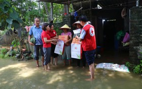 Hội Chữ thập đỏ Hà Nội kêu gọi quyên góp ủng hộ Nhân dân các tỉnh bị ngập, lụt do bão và hoài lưu bão gây ra