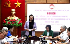 Nguyên lãnh đạo Ủy ban MTTQ Việt Nam thành phố Hà Nội đóng góp ý kiến vào Báo cáo chính trị trình Đại hội