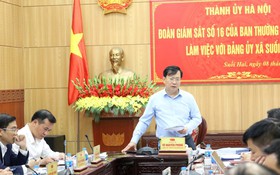 Đoàn giám sát số 16 của Ban Thường vụ Thành ủy Hà Nội làm việc với xã Suối Hai