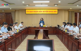 Tổ công tác số 5 làm việc với huyện Hoài Đức về sắp xếp đơn vị hành chính cấp xã