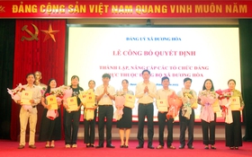 Đảng ủy xã Dương Hòa công bố Quyết định thành lập, nâng cấp các tổ chức cơ sở Đảng