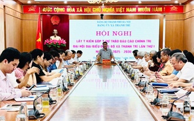 Xã Thanh Trì lấy ý kiến góp ý Báo cáo chính trị Đại hội đại biểu Đảng bộ xã lần thứ I