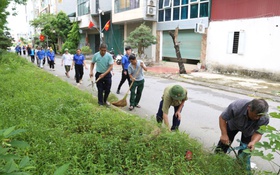 Phường Dương Nội ra quân tổng vệ sinh môi trường 