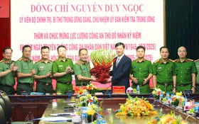 Chủ nhiệm Ủy ban Kiểm tra Trung ương Nguyễn Duy Ngọc thăm, chúc mừng Công an Hà Nội