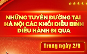 Lộ trình dự kiến của các khối diễu binh, diễu hành
