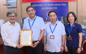 Trao Thư cảm ơn Điểm Phục vụ Hành chính công xã Thường Tín