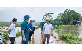 Xã Phú Nghĩa: Huy động lực lượng ứng cứu, bảo vệ an toàn đê