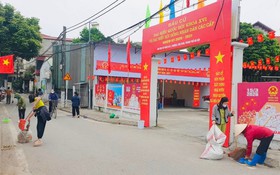 Phường Lĩnh Nam: Đồng loạt tổng vệ sinh môi trường chào mừng ngày bầu cử
