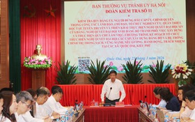 Đoàn kiểm tra số 11 Ban Thường vụ Thành ủy làm việc tại Quốc Oai và Kiều Phú về triển khai nghị quyết của Đảng