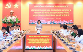 Đoàn kiểm tra số 4 của Ban Thường vụ Thành ủy làm việc với Ban Thường vụ Đảng ủy phường Hoàng Mai