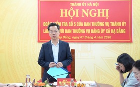 Đoàn Kiểm tra của Ban Thường vụ Thành ủy Hà Nội làm việc với Đảng ủy xã Hạ Bằng