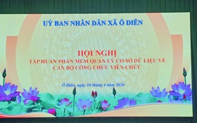 Xã Ô Diên tổ chức tập huấn phần mềm quản lý cơ sở dữ liệu cán bộ, công chức, viên chức