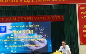 UBND xã Liên Minh tập huấn sử dụng Không gian làm việc số (HanoiWork) thúc đẩy chuyển đổi số
