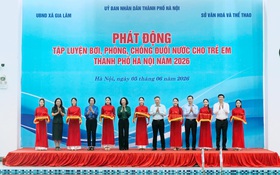Hà Nội phát động tập luyện bơi, phòng chống đuối nước cho trẻ em năm 2026