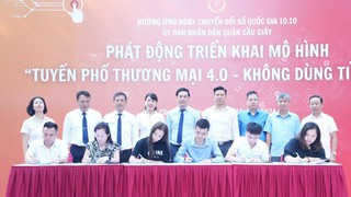 Quận Cầu Giấy: Phát động triển khai mô hình “Tuyến phố thương mại 4.0 - Không dùng tiền mặt”
